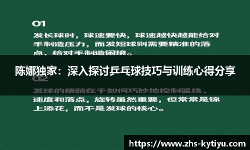 陈娜独家：深入探讨乒乓球技巧与训练心得分享